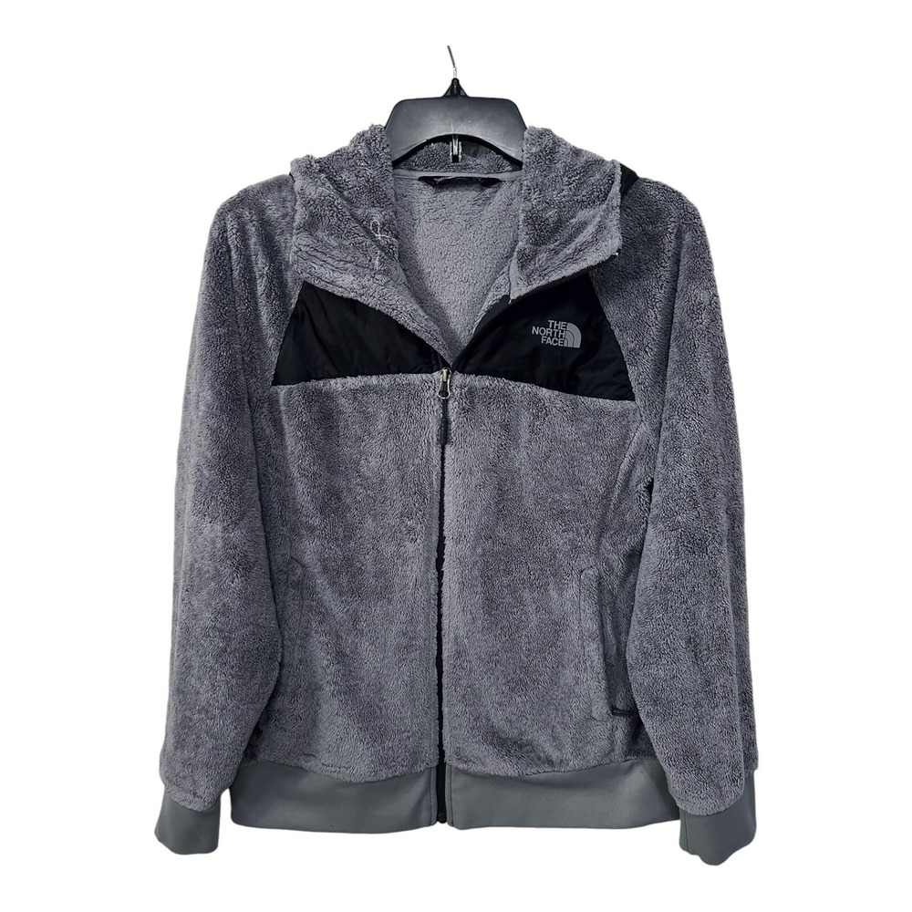 The North Face Fleece Jacket Hooded Gray Women's M Full Zip Hoodβ Pockets